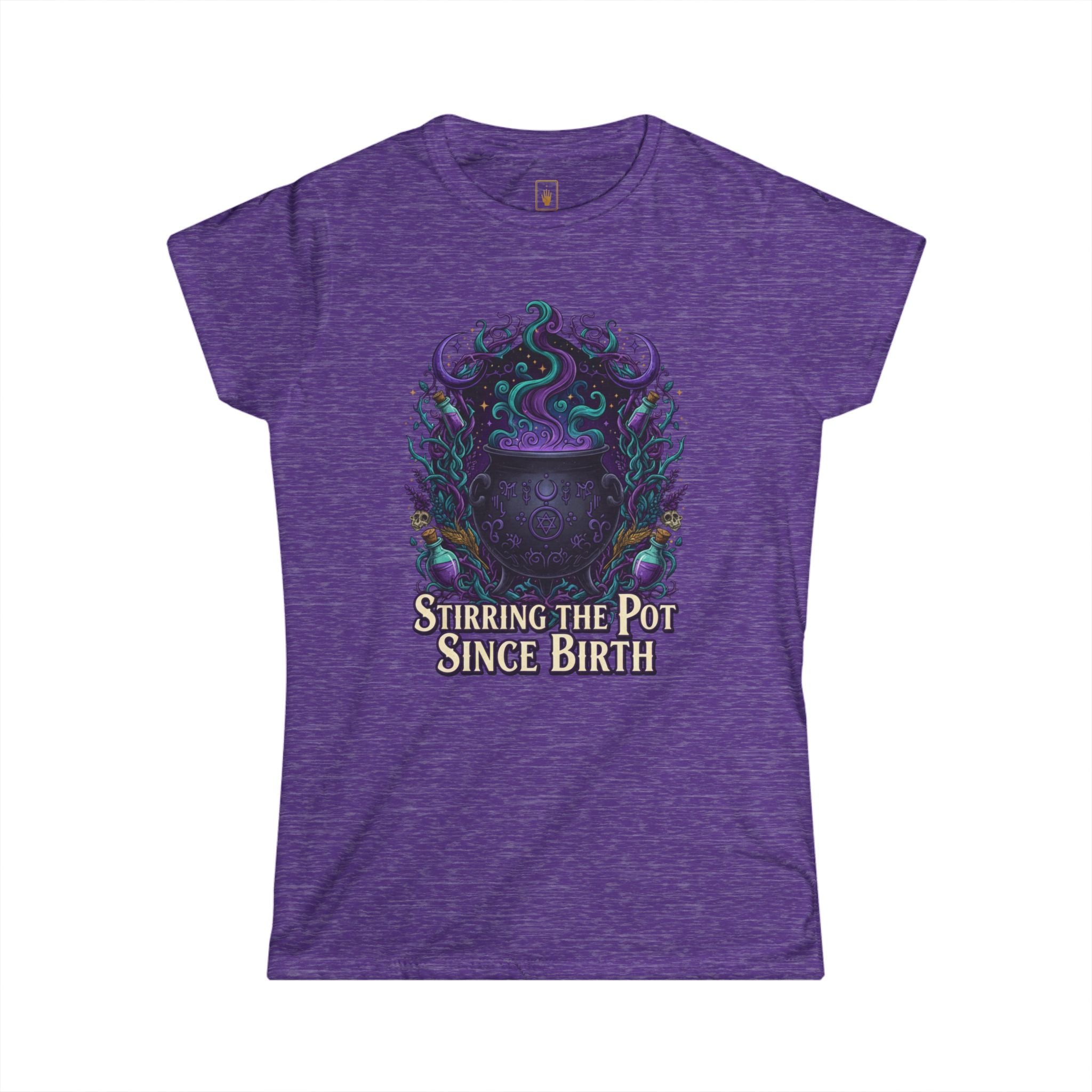 Witch Cauldron Tee "Stirring The Pot Since Birth" Women's Graphic Shirt