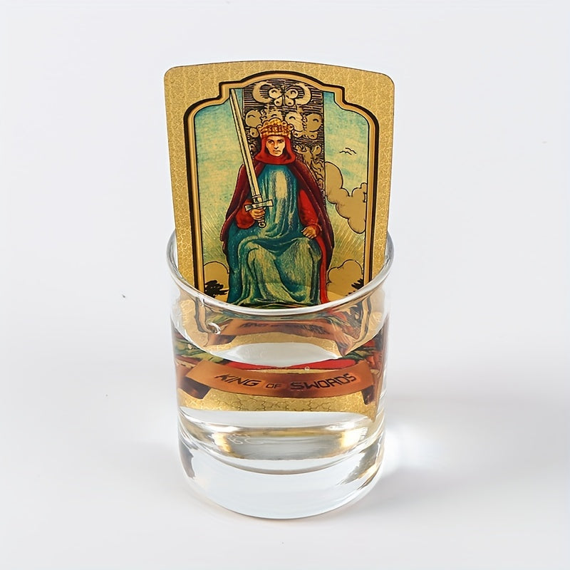 Golden Foil Tarot Deck with Guidebook - 78 Card Tarot Set for Beginners