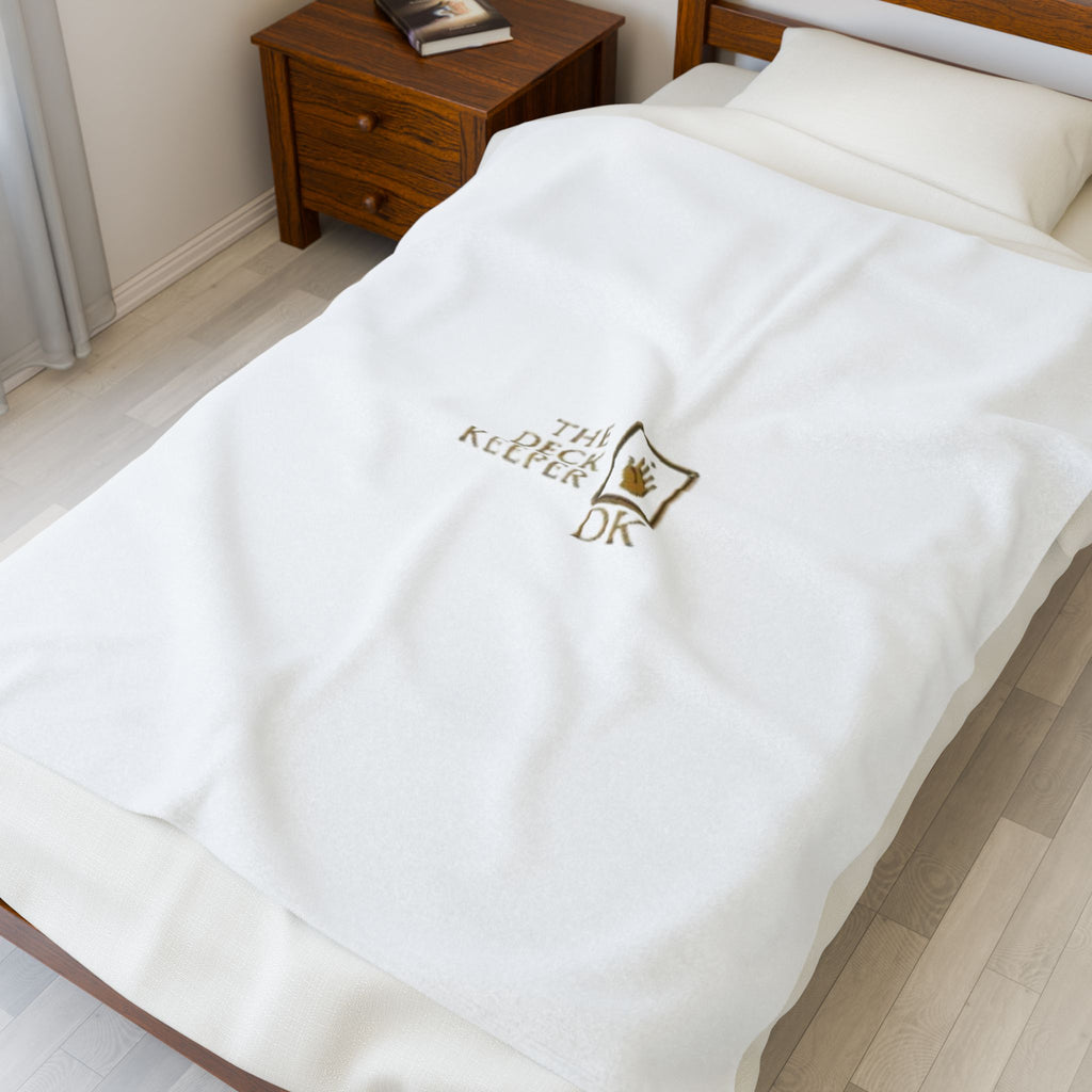 Velveteen Plush Blanket  The Deck Keeper DK Gold Logo Throw