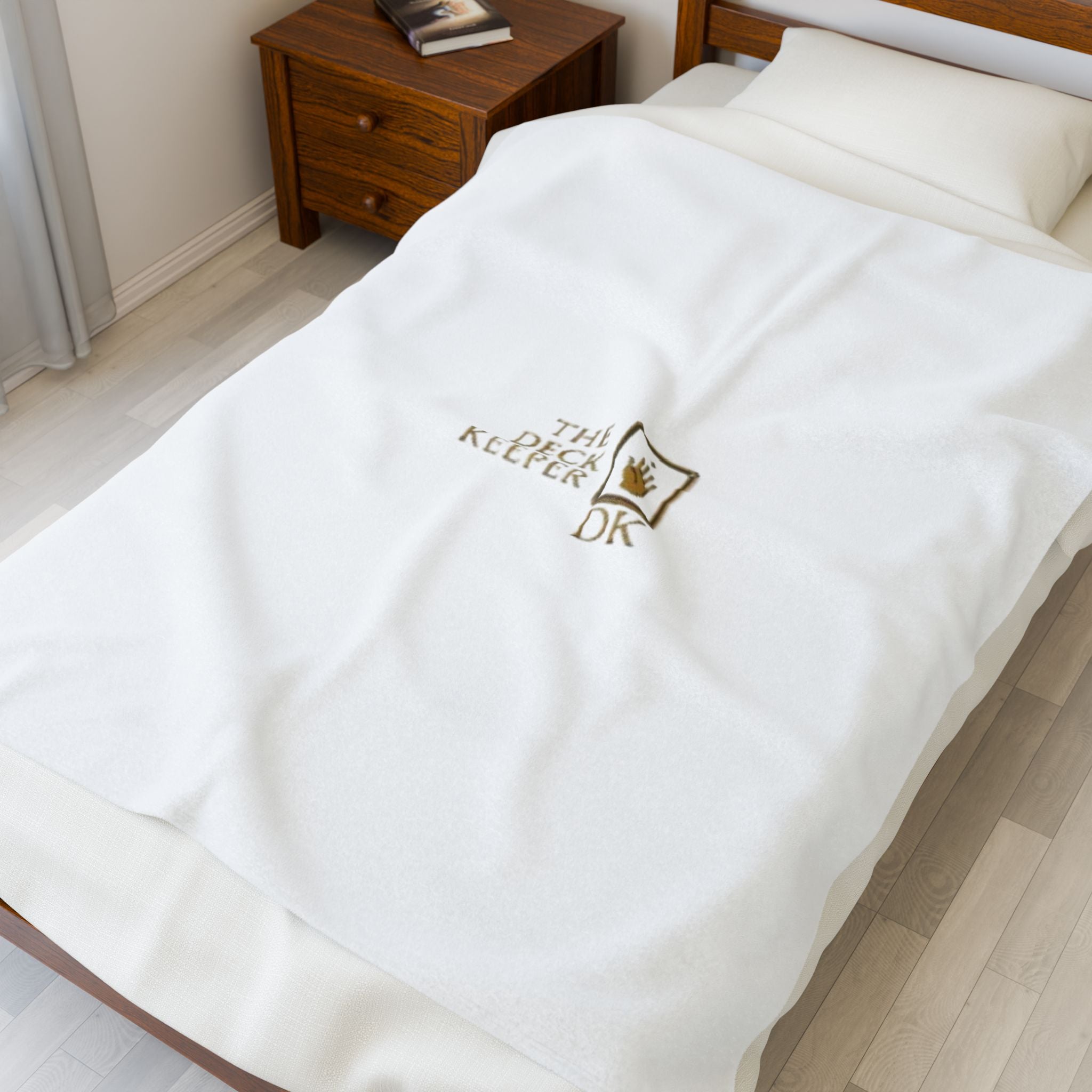 Velveteen Plush Blanket  The Deck Keeper DK Gold Logo Throw