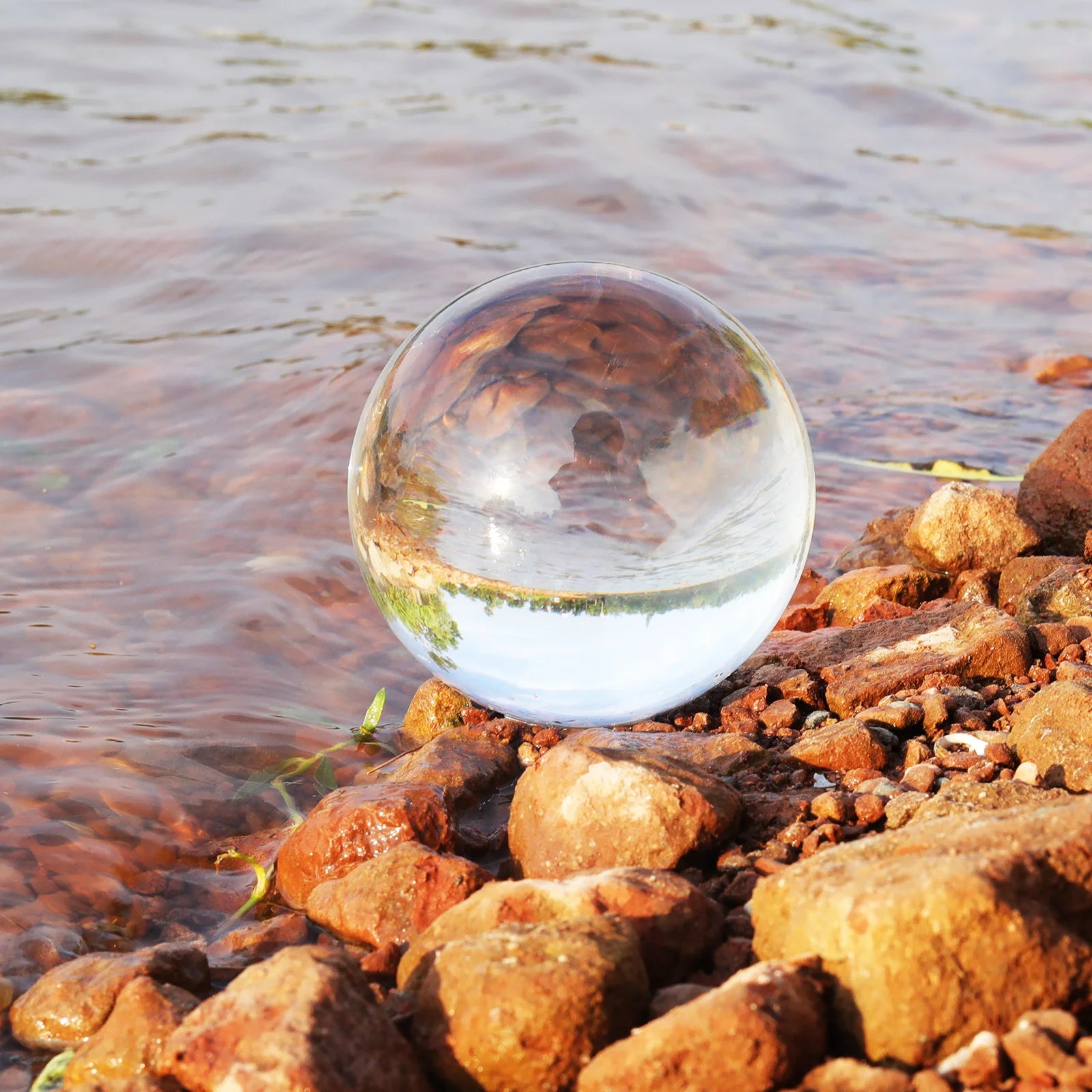 Clear Crystal Ball 8 Inch (200mm) - K9 Crystal Divination Sphere with Wooden Stand