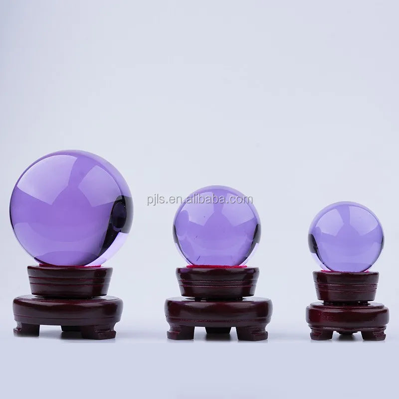 Clear Crystal Ball 8 Inch (200mm) - K9 Crystal Divination Sphere with Wooden Stand