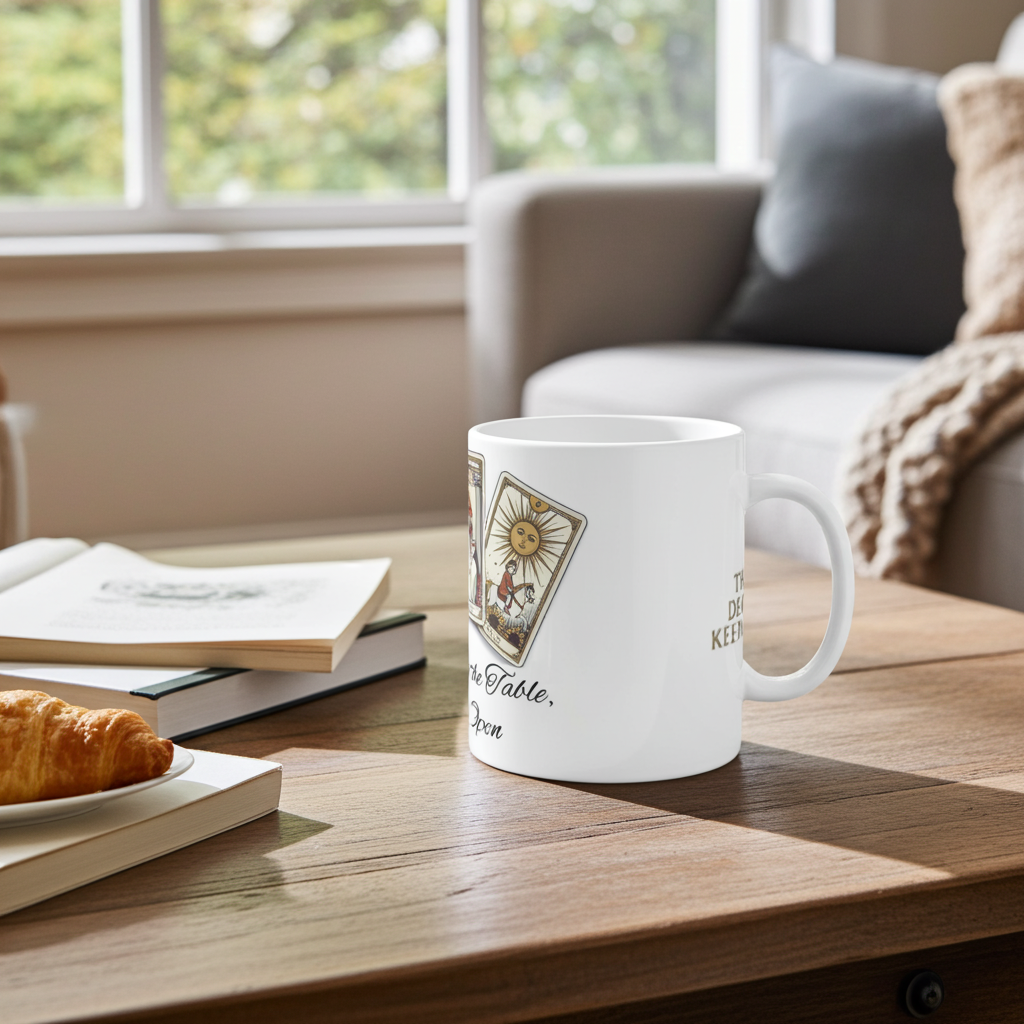 Tarot Cards Mug "Cards on the Table, Eyes Open" 11oz