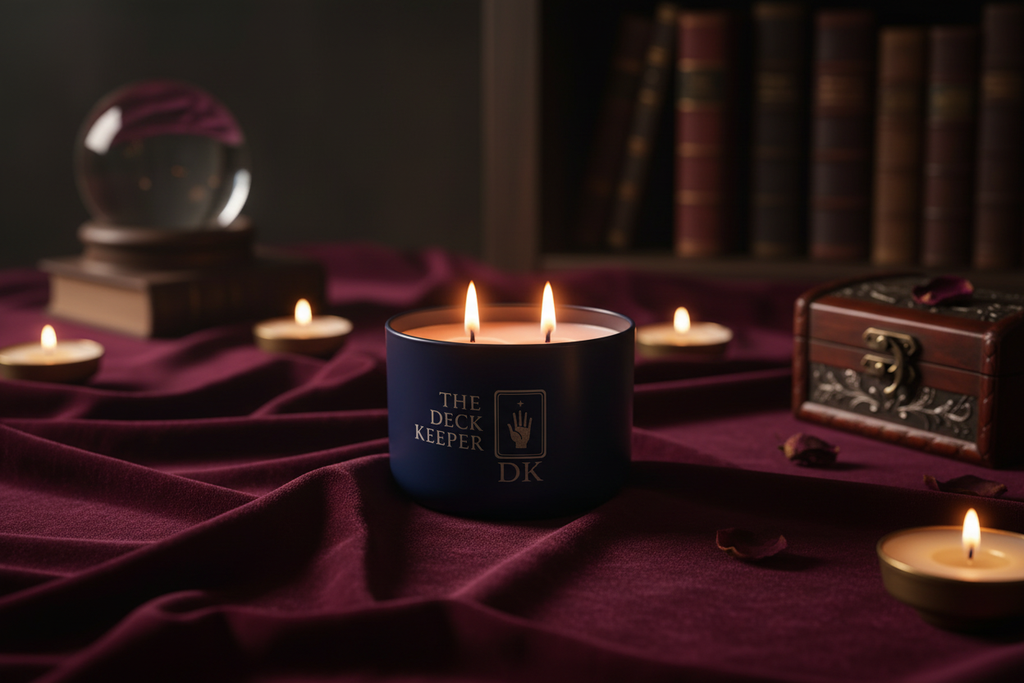 The Deck Keeper Velvet Veil Candle social media banner